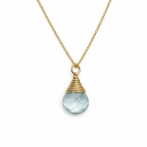 N955 S925 Aquamarine Wrapped Necklace